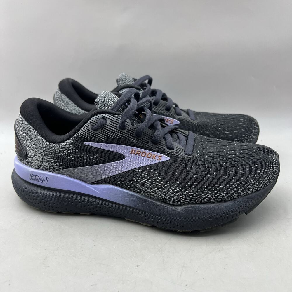 Brooks Ghost 16 Running Shoes Women Size 6.5 B Gray Blue Comfort Low Sneakers
